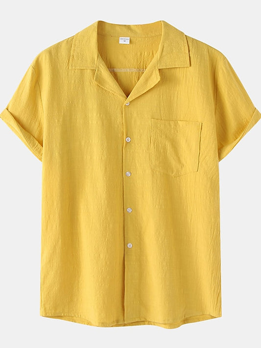 Men's White Summer Shirt Cotton Linen