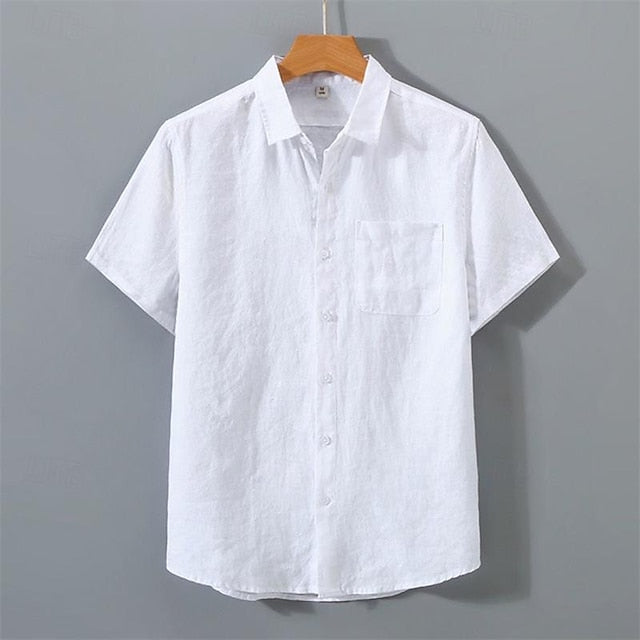 Shirt Casual Cotton Men's Linen