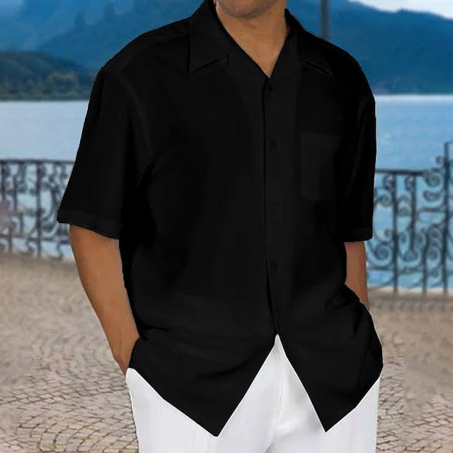 Up Men's Shirt Button Casual Summer Beach