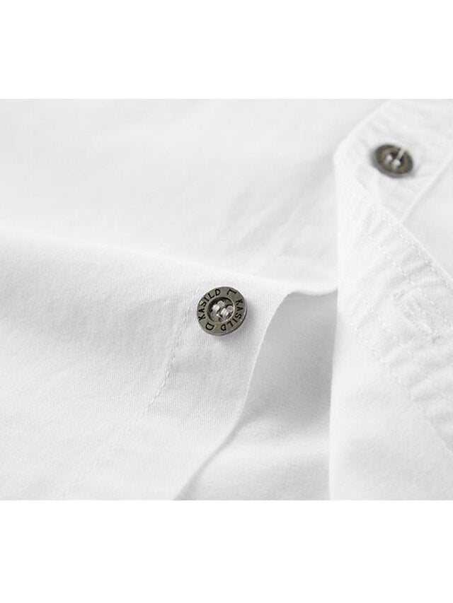 Button Cargo Up Men's Work Shirt Casual