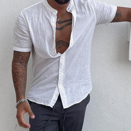 Button Shirt Beach Summer Casual Men's Up