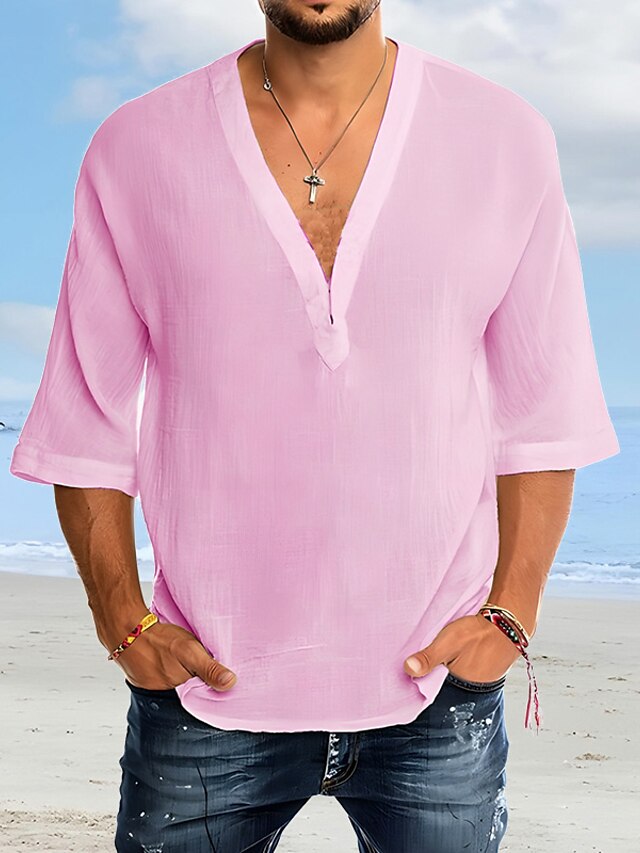 Men's Cotton White Summer Shirt Linen