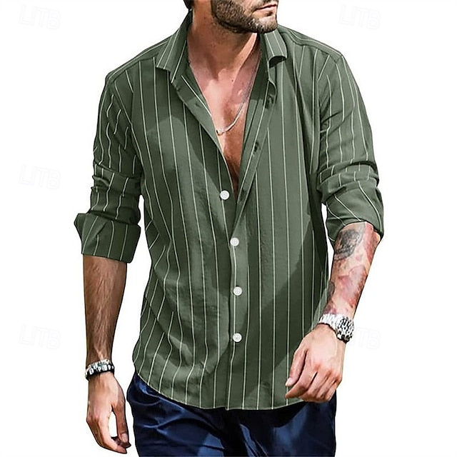 Shirt Button Beach Men's Summer Casual Up