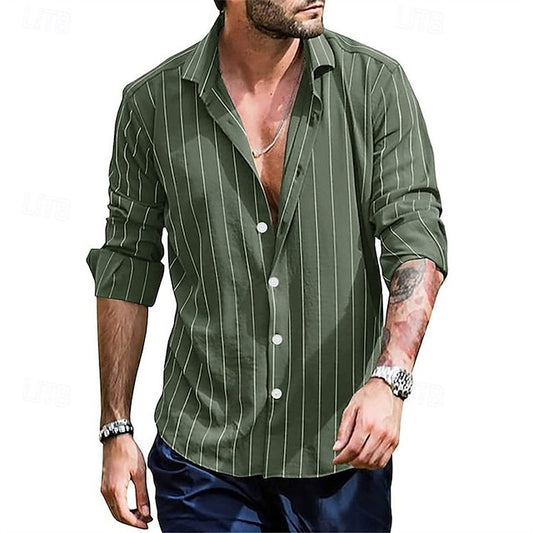 Shirt Button Beach Men's Summer Casual Up