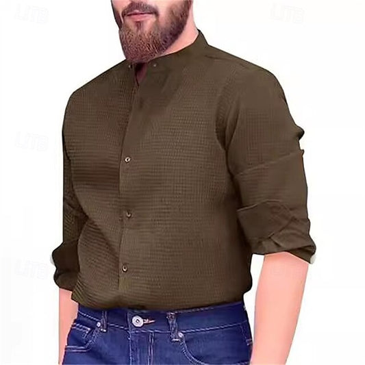 Casual Button Men's Summer Beach Shirt Up