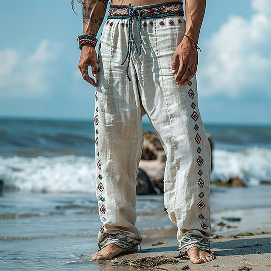 Men's Pants Trousers Beach Pants Summer Pants Linen