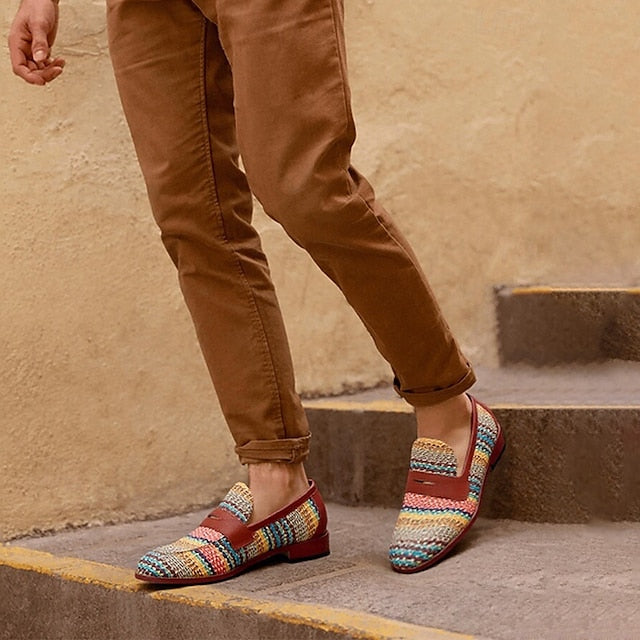 with Moccasins Men's Yellow Buckle Metal