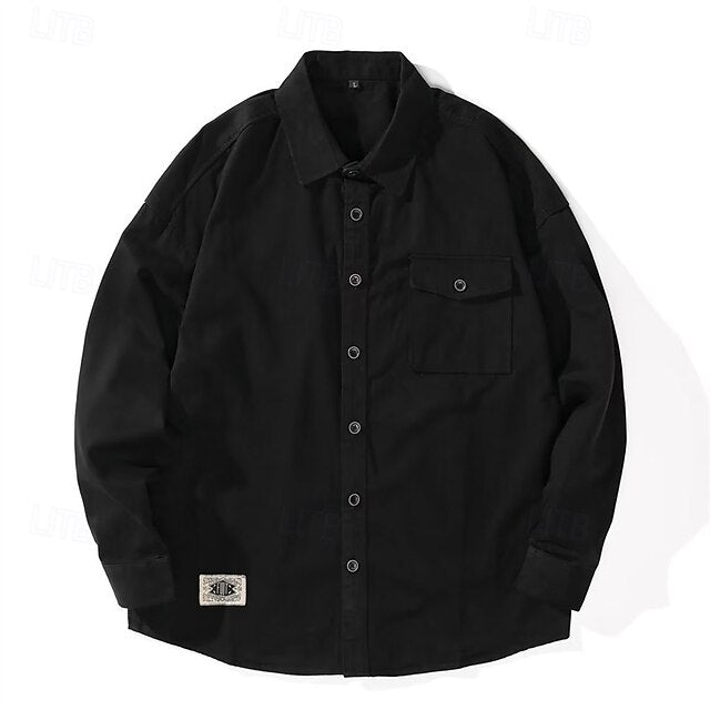Button Workwear Shirt Shirts Men's Work Up