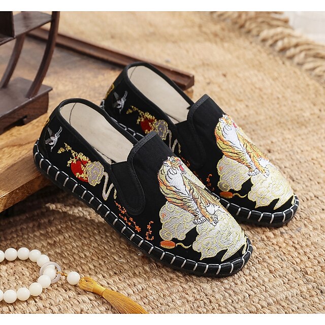 White Espadrille Men's Shoes Slip-On Artistic with