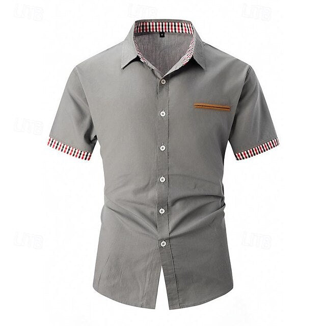 Shirt Men's Summer Casual Button Beach Up