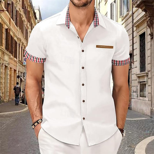 Casual Men's Button Beach Shirt Summer Up