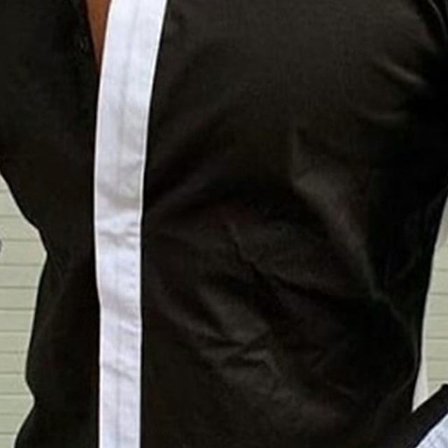 Button Men's Navy Black-White Summer Up Shirt