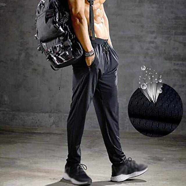 Pants Elastic Waist Drawstring Men's Casual Solid Trousers