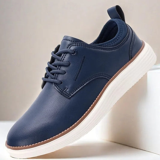 Blue Oxford Lace-Up Leather Shoes Men's – Navy Classic