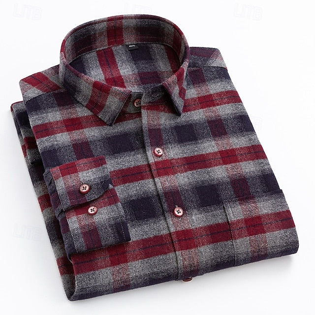 Up Men's Summer Red Shirt Button Casual