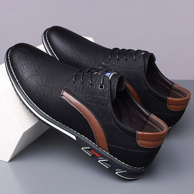 Shoes Everyday Men's Casual – Brown Lace-Up Comfortable