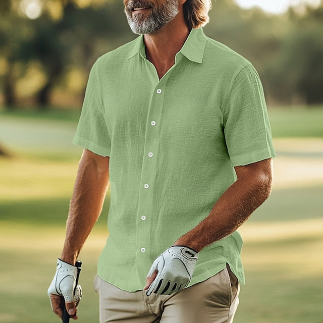 Summer Shirt Up Men's Linen Beach Wear Button