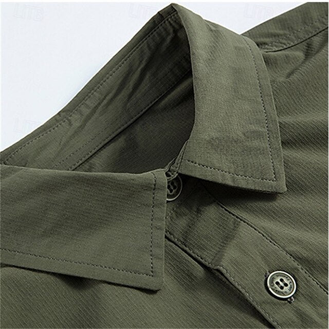 Shirt Men's Up Summer Beach Button Casual