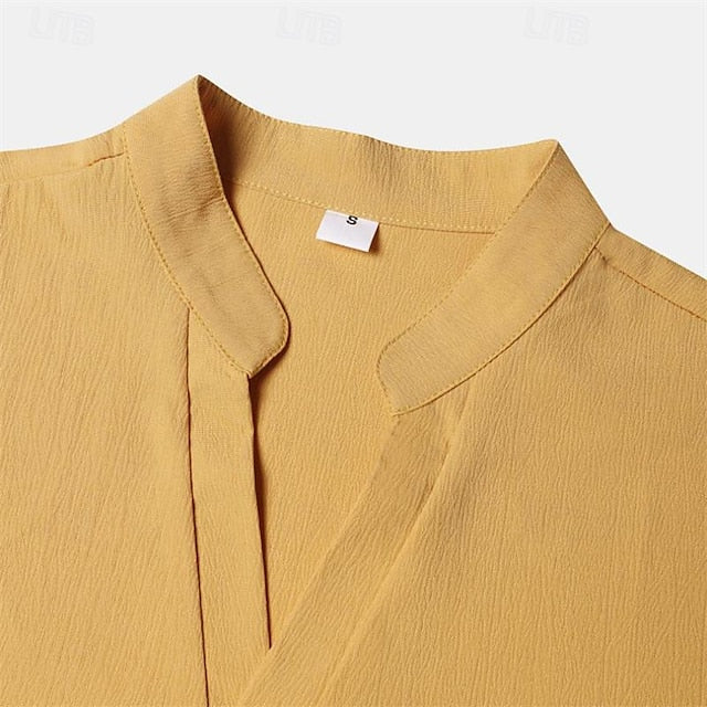 Linen Men's White Shirt Cotton Summer