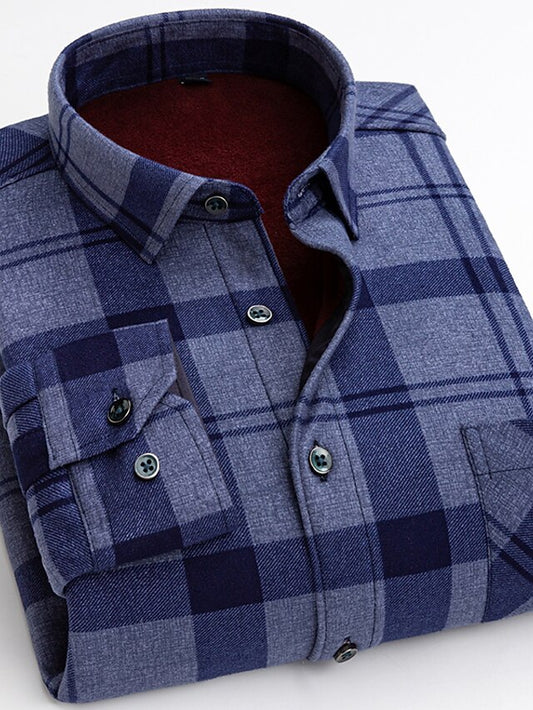 Chevron Vacation Shacket Round Men's / Plaid Striped