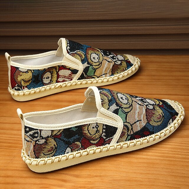 Shoes with Print Canvas Men's Animal Espadrille Slip-On