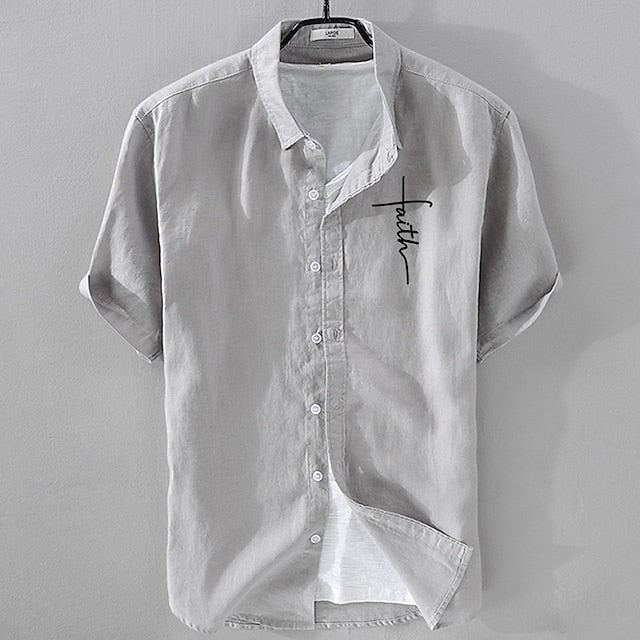 Up Button Linen Men's Cotton Casual Shirt