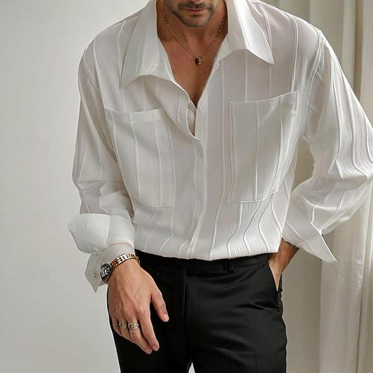 Summer Beach Up Button Shirt Casual Men's