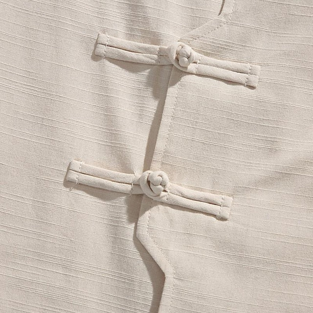 Men's Cotton Linen Shirt White