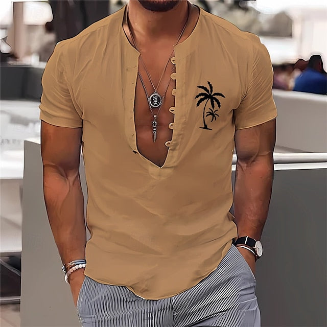 Minimalist Summer Aloha Men's Shirt Popover