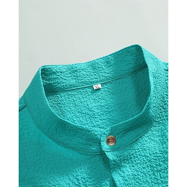 Summer Men's Up Casual Beach Button Shirt