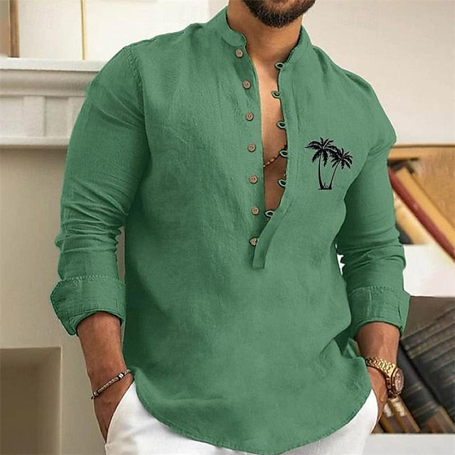 Aloha Minimalist Chinese Men's Collar Shirt