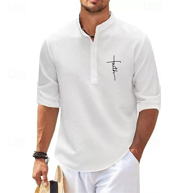 Men's Summer Beach Popover Shirt Casual