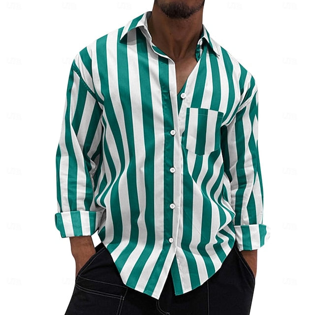 Up Casual Shirt Button Men's Summer