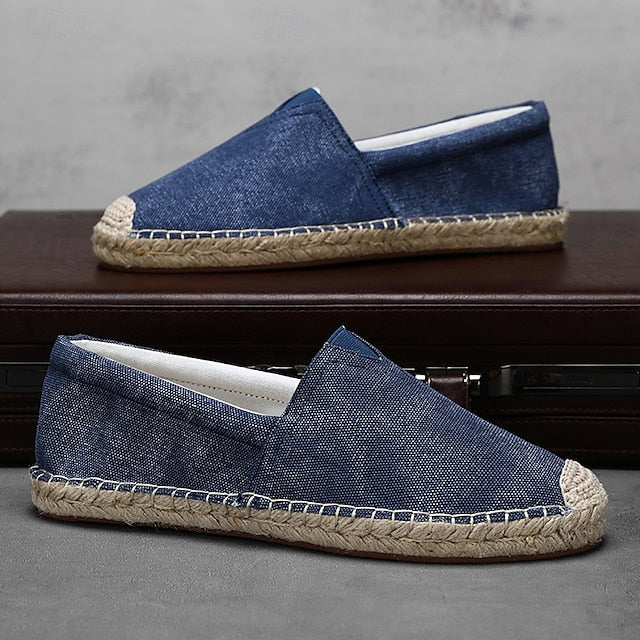 Shoes Slip-On Men's Rope with Canvas Red Espadrille Jute