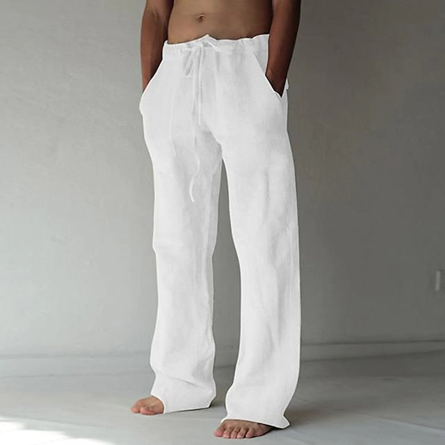 Beach Trousers Men's Linen Summer Pocket Pants Pants Pants
