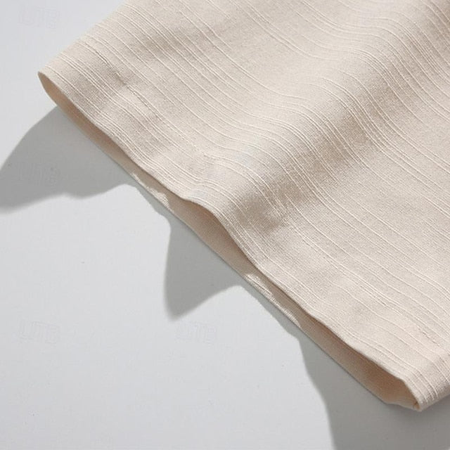 Men's Cotton Linen Shirt White