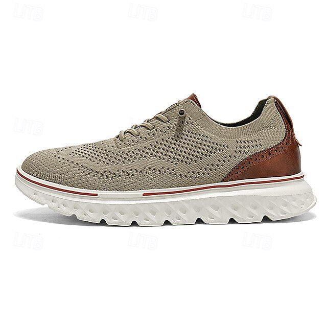 Breathable Men's Sneakers – Lightweight Knit Lace-Up