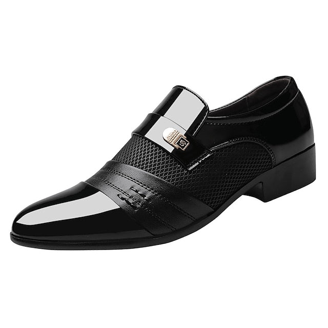 Shoes Leather Embossed Men's with Crocodile Pattern Dress