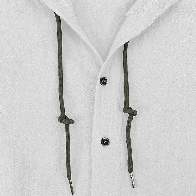Aloha Men's Shirt Casual Minimalist White Cotton