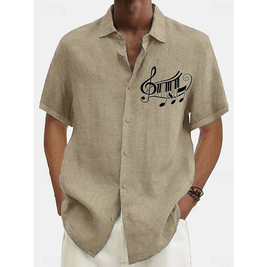 Button Beach Casual Shirt Men's Up Summer
