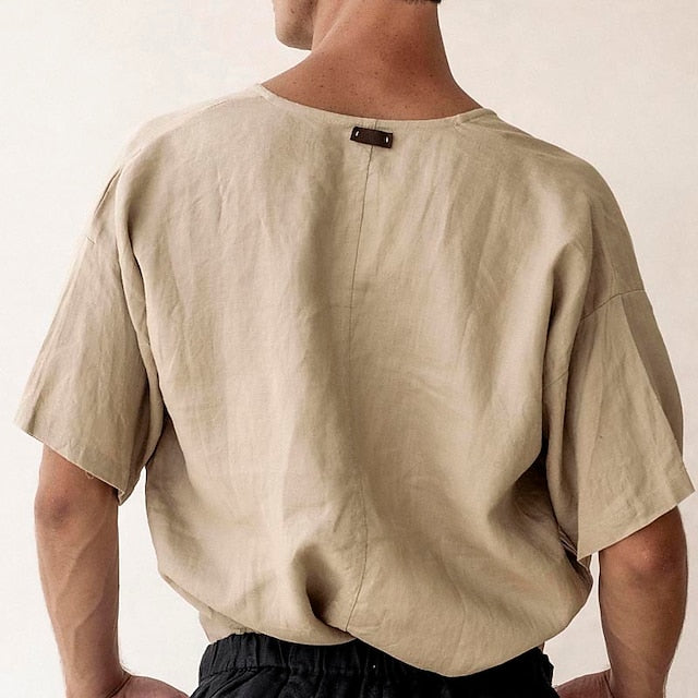 Linen Shirt Summer Cotton Men's