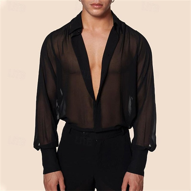 Summer Shirt Men's Mesh Sheer