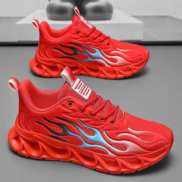 Detailing Red Men's Flame with Running Shoes