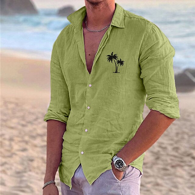 Popover Linen Shirt Summer Beach Men's