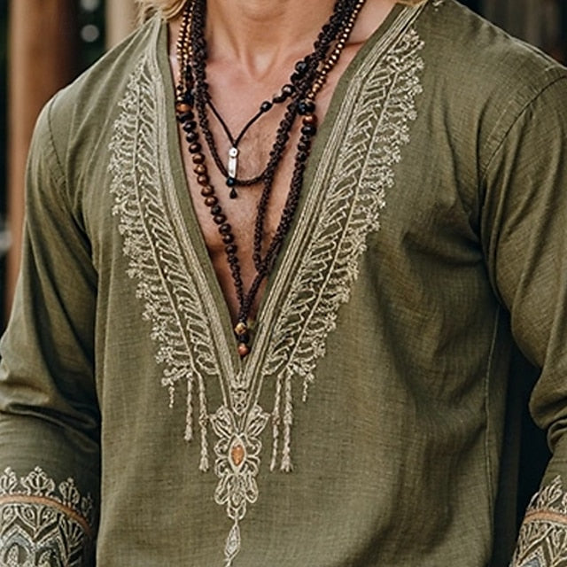 V Men's Tee Top Shirt Long T Sleeve