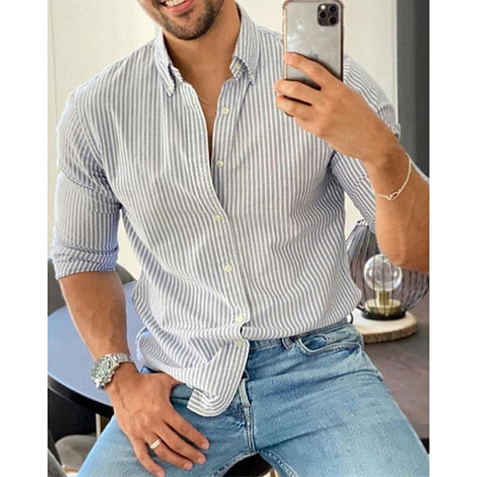 Shirt Button Up Casual Beach Men's Summer