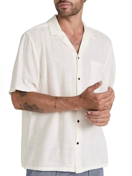 Casual Black Up Button Men's Summer Shirt
