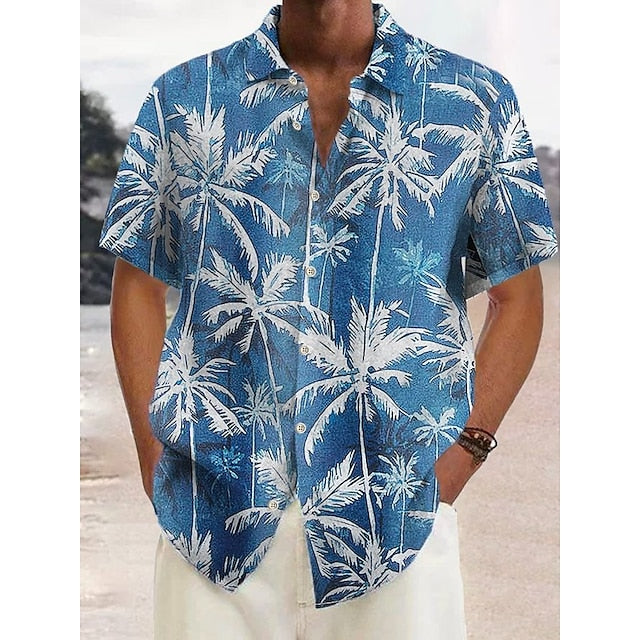 Beach Hawaiian Men's Linen Shirt Summer