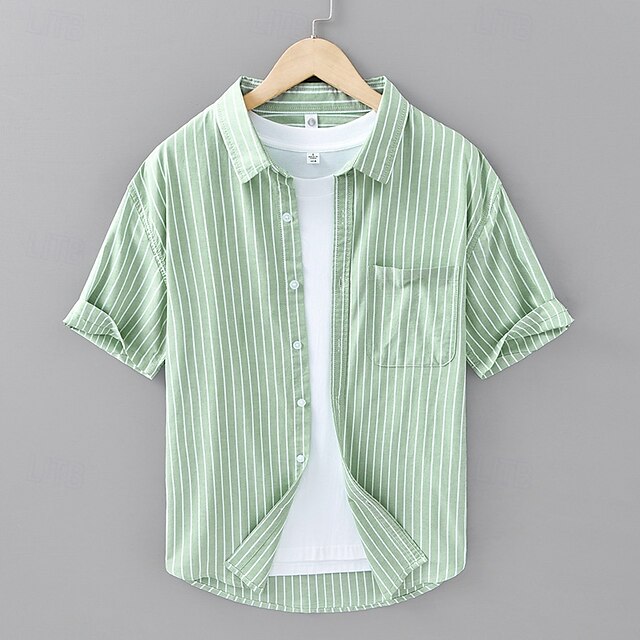 Casual Button Up Shirt Beach Men's Summer