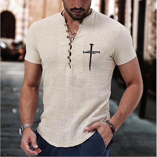Shirt Summer Popover Beach Men's Casual